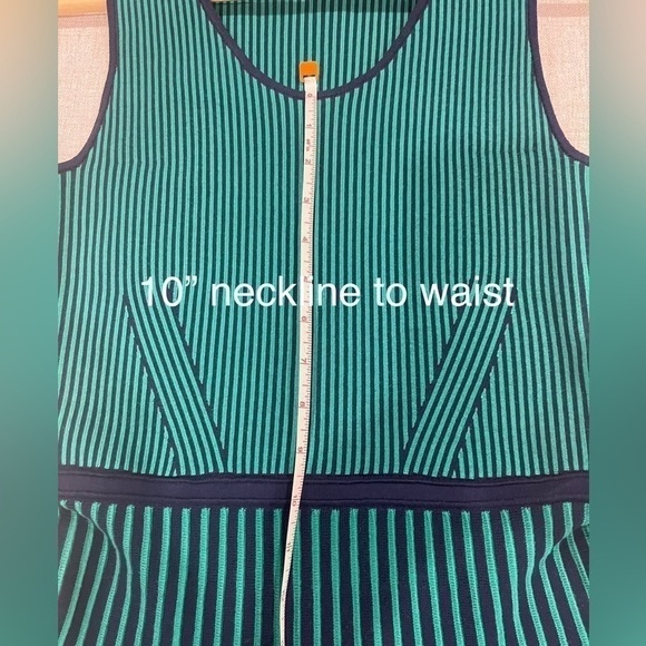 BANANA REPUBLIC sweater knit blue green fit & flare sleeveless dress. NWOT. XS - Picture 8 of 11
